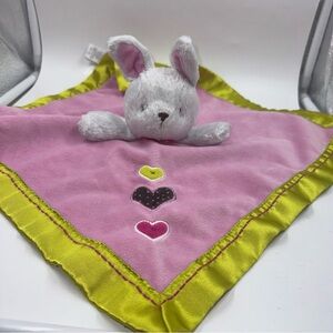 Just One You by Carter's Bunny Rabbit Lovey Plush & Blanket Pink & Green Hearts